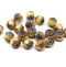 6mm Beige picasso cathedral beads Czech glass 20Pc