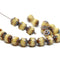 6mm Beige picasso cathedral beads Czech glass 20Pc