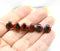 9mm Black red glass shell beads side drilled, 20pc