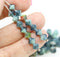 6mm Mixed blue fancy small bicone beads, 50pc