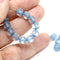 6mm Pale blue frosted cathedral beads Czech glass 20Pc