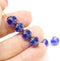 8mm Dark blue copper rose bud flower round fire polished beads 10pc