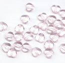 6mm Rose pink heart czech glass small beads - 30pc