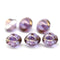 8x10mm Purple saucer Czech glass beads, UFO shape, luster ends - 6pc
