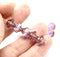 8x10mm Purple saucer Czech glass beads, UFO shape, luster ends - 6pc