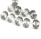 8x6mm Gray rice czech glass fire polished beads silver ends, 10pc