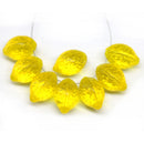 14x10mm Transparent yellow czech glass beads lemon shape, 8Pc