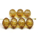 14x10mm Picasso Brown Lemon Czech Glass Beads