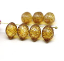 14x10mm Picasso Brown Lemon Czech Glass Beads