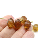 14x10mm Picasso Brown Lemon Czech Glass Beads