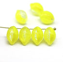 14x10mm Light Yellow Lemon Czech Glass Beads