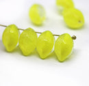 14x10mm Light Yellow Lemon Czech Glass Beads