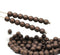 4mm Frosted dark brown czech glass beads round druk spacers, 90Pc