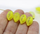 14x10mm Light Yellow Lemon Czech Glass Beads