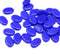 9x6mm Dark blue flat oval lentil czech glass beads, 30Pc