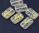 16x10mm Rectangle gold wash czech glass beads