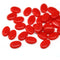9x6mm Opaque red flat oval lentil czech glass beads, 30Pc
