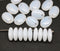 12x9mm Opal white oval flat drop czech glass beads top drilled - 20Pc