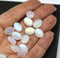 12x9mm Frosted clear oval flat Czech glass pressed beads AB finish, 15Pc