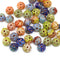5x6mm Bright rondelle beads mix Czech glass spacers donuts, copper wash, 40pc