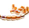 Dark orange czech glass fire polished barrel beads big hole 15pc