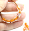 Dark orange czech glass fire polished barrel beads big hole 15pc