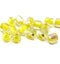 Bright yellow czech glass fire polished barrel beads big hole 15pc
