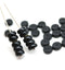 4x8mm Matte black Rondelle czech glass beads - 30Pc