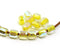 Bright yellow czech glass fire polished barrel beads big hole 15pc