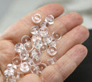 4x8mm Crystal clear puffy rondelle czech glass beads - 30Pc