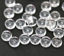 4x8mm Crystal clear puffy rondelle czech glass beads - 30Pc