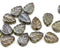 10x8mm Picasso rustic leaf Czech glass beads 15pc