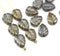 10x8mm Picasso rustic leaf Czech glass beads 15pc