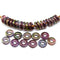 8mm Dark copper vitrail Czech glass ring beads, 3mm hole - 30Pc