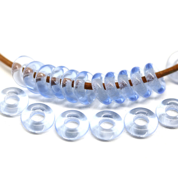 10mm Czech glass ring rondelle beads - 20Pc