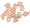 10x8mm Frosted glass copper inlays leaf Czech glass beads 15pc