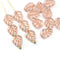 10x8mm Frosted glass copper inlays leaf Czech glass beads 15pc