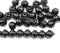 5x6mm Black Czech glass drum puffy spacers donuts 50pc