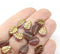 10x8mm Frosted purple leaf Czech glass beads luster 15pc