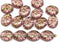 10x8mm Purple shamrock czech glass beads, golden inlays, 15Pc
