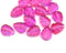 10x8mm Bright pink leaf Czech glass beads 15pc