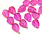 10x8mm Bright pink leaf Czech glass beads 15pc