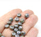 4x7mm Picasso gray rondelle fire polished czech glass beads, 20pc