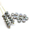 4x7mm Picasso gray rondelle fire polished czech glass beads, 20pc