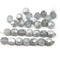 6mm Frosted glass silver czech firepolished round beads, 30Pc