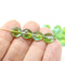 9x8mm Green blue flat oval wavy czech glass beads, 20Pc