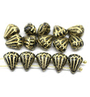 Lotus glass beads Black Gold: two hole