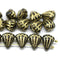 Lotus glass beads Black Gold: two hole