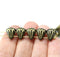 Lotus glass beads Black Gold: two hole, 15pc