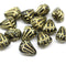 Lotus glass beads Black Gold: two hole